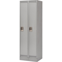 Lockers, Bank of 2, 24" x 18" x 76", Steel, Grey, Knocked Down Ontario Packaging