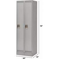 Lockers, Bank of 2, 24" x 18" x 76", Steel, Grey, Knocked Down Ontario Packaging