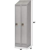 Lockers, Bank of 2, 24" x 18" x 86", Steel, Grey, Knocked Down Ontario Packaging