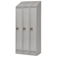 Lockers, Bank of 3, 36" x 18" x 86", Steel, Grey, Knocked Down Ontario Packaging