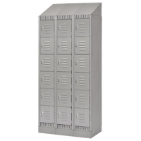 Lockers, 6 -tier, Bank of 3, 36" x 18" x 86", Steel, Grey, Knocked Down Ontario Packaging
