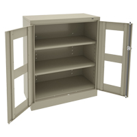 C-Thru Counter High Cabinet, Steel, 2 Shelves, 42" H x 36" W x 18" D FL647 | Ontario Packaging