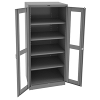 Deluxe C-Thru Storage Cabinet, Steel, 4 Shelves, 78" H x 36" W x 24" D FL650 | Ontario Packaging
