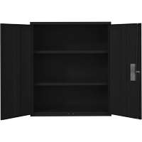 Armoire de rangement Lo-Boy, Acier, 2 Tablettes, 42" h x 36" la x 18" P, Noir Ontario Packaging
