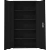 Armoire de rangement Hi-Boy, Acier, 4 Tablettes, 72" h x 36" la x 18" P, Noir Ontario Packaging