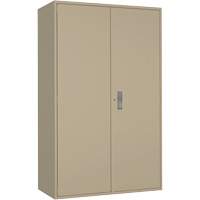 Armoire de rangement Hi-Boy tr&egrave;s large, Acier, 4 Tablettes, 72" h x 48" la x 24" P, Beige Ontario Packaging