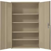 Armoire de rangement Hi-Boy tr&egrave;s large, Acier, 4 Tablettes, 72" h x 48" la x 24" P, Beige Ontario Packaging