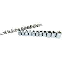 Flat-Cut E-"Star" Socket Set, 11 Pieces, 3/8" Drive Size Ontario Packaging