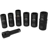 Half Metric Flip Socket Set, 7 Pcs, Impact, 1/2" Drive Size, Deep Ontario Packaging