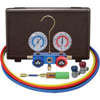 Automotive Manifold Gauge Set with Mini Dye Injector & Manual Couplers Ontario Packaging