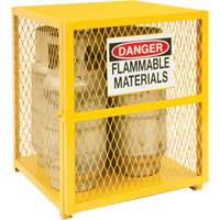 Gas Cylinder Storage Cabinet, 4 Cylinder Capacity, 30" W x 30" D x 35" H, Yellow FM010 | Ontario Packaging