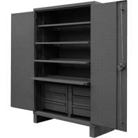 Armoire tr&egrave;s robuste avec tablettes coulissantes, Acier, 4 Tablettes, 78" h x 48" la x 24" P, Gris Ontario Packaging