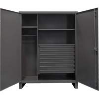 Extra Heavy-Duty Wardrobe Cabinet, Steel, 48" W x 24" D x 78" H, Grey FM019 | Ontario Packaging