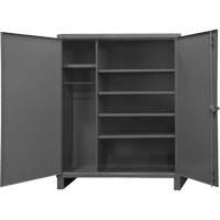 Extra Heavy-Duty Wardrobe Cabinet, Steel, 60" W x 24" D x 78" H, Grey FM020 | Ontario Packaging
