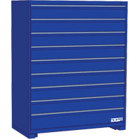 Modular Drawer Cabinet, 9 Drawers, 60" W x 24" D x 60" H, Blue Ontario Packaging