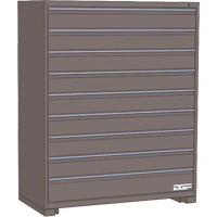 Modular Drawer Cabinet, 9 Drawers, 24" W x 24" D x 60" H, Grey Ontario Packaging