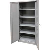 Armoire de rangement, Acier, 4 Tablettes, 66" h x 30" la x 15" P, Gris Ontario Packaging
