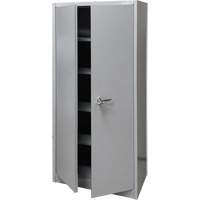 Armoire de rangement, Acier, 4 Tablettes, 66" h x 30" la x 15" P, Gris Ontario Packaging