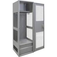 Gear Locker with Door, Steel, 24" W x 24" D x 72" H, Grey FN466 | Ontario Packaging