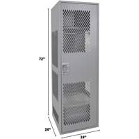 Gear Locker with Door, Steel, 24" W x 24" D x 72" H, Grey Ontario Packaging