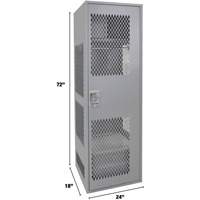 Casier pour &eacute;quipement avec porte, Acier, 24" la x 18" p x 72" h, Gris Ontario Packaging