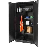 Armoire de rangement combin&eacute;e, 36" la x 18" p x 72" h, Noir Ontario Packaging