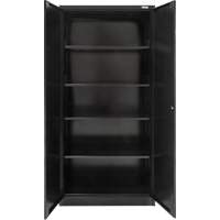 Armoire de rangement Hi-Boy, Acier, 4 Tablettes, 72" h x 36" la x 18" P, Noir Ontario Packaging