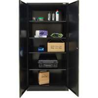 Armoire de rangement Hi-Boy, Acier, 4 Tablettes, 72" h x 36" la x 18" P, Noir Ontario Packaging