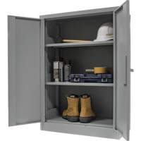 Armoire de rangement &agrave; hauteur de comptoir, Acier, 2 Tablettes, 42" h x 30" la x 15" P, Gris Ontario Packaging