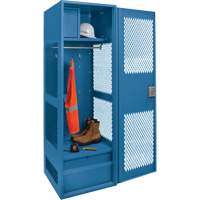 Gear Locker with Door, Steel, 24" W x 18" D x 72" H, Dark Blue Ontario Packaging