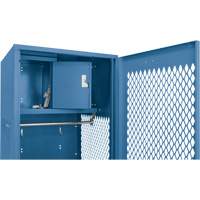 Gear Locker with Door, Steel, 24" W x 18" D x 72" H, Dark Blue Ontario Packaging