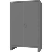Armoire avec portes encastr&eacute;es en panneau perfor&eacute;, Acier, 4 Tablettes, 78" h x 48" la x 30" P, Gris Ontario Packaging