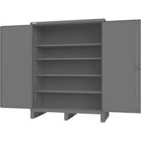Armoire avec portes encastr&eacute;es, Acier, 4 Tablettes, 78" h x 60" la x 30" P, Gris Ontario Packaging