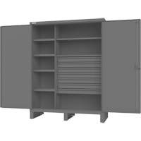 Wardrobe Cabinet with Standard Recessed Doors, Steel, 60" W x 24" D x 78" H, Grey Ontario Packaging