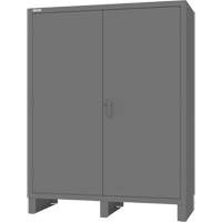 Wardrobe Cabinet with Standard Recessed Doors, Steel, 60" W x 24" D x 78" H, Grey Ontario Packaging