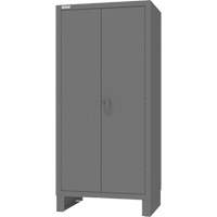 Armoire avec barre de suspension et portes encastr&eacute;es standards , Acier, 78" h x 36" la x 24" P, Gris Ontario Packaging