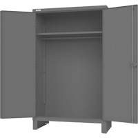 Armoire avec barre de suspension et portes encastr&eacute;es standards, Acier, 78" h x 48" la x 24" P, Gris Ontario Packaging