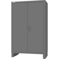 Armoire avec barre de suspension et portes encastr&eacute;es standards, Acier, 78" h x 48" la x 24" P, Gris Ontario Packaging