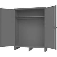Armoire avec barre de suspension et portes encastr&eacute;es standards, Acier, 78" h x 60" la x 24" P, Gris Ontario Packaging