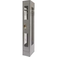 Vented Lockers, 12" x 18" x 78", Steel, Grey, Knocked Down, Perforated Ontario Packaging