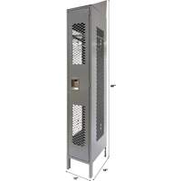 Vented Lockers, 12" x 18" x 88", Steel, Grey, Knocked Down, Perforated Ontario Packaging
