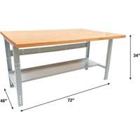 Industrial Modular Workbench, 1000 lbs. Cap., 72" W x 48" D Ontario Packaging