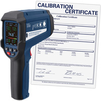Thermomètre infrarouge professionnel avec thermocouple de type K intégré et certificat d'étalonnage, -58 - 3362°F (-50 - 1850°C), 55:1, Émissivité Ajustable ID030 | Ontario Packaging