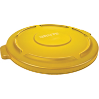 Round Brute&reg; Tops, Flat Lid, Plastic/Polyethylene, Fits Container Size: 22" Dia. Ontario Packaging