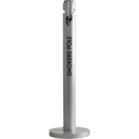 Smokers' Pole Cigarette Receptacle, Free-Standing, Aluminum, 41" Height Ontario Packaging