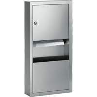 Combination Towel Dispenser with Waste Receptacle, Manual, 14" W x 4" D x 28" H Ontario Packaging