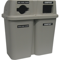 Recycling Containers Bullseye, Curbside, Plastic, 2 x 22 US gal. Ontario Packaging
