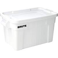 Brute Storage Tote with Lid, 27.88” D x 17.38” W x 15.13" H, 160 lbs. Capacity, White JD657 | Ontario Packaging