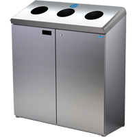 Floor Standing Recycling Station, Bulk, Stainless Steel, 42 gal. Ontario Packaging