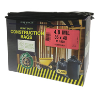 Contractor Liners, Strong, 35" W x 48" L, 4 mils, Black, Open Top JG737 | Ontario Packaging